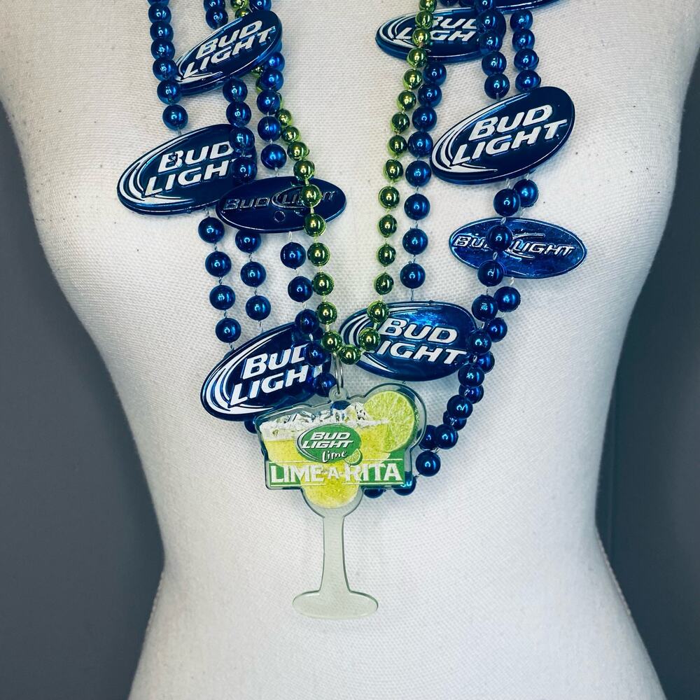 Bud Light Beer Bead Necklace Lot of 4 Collectible